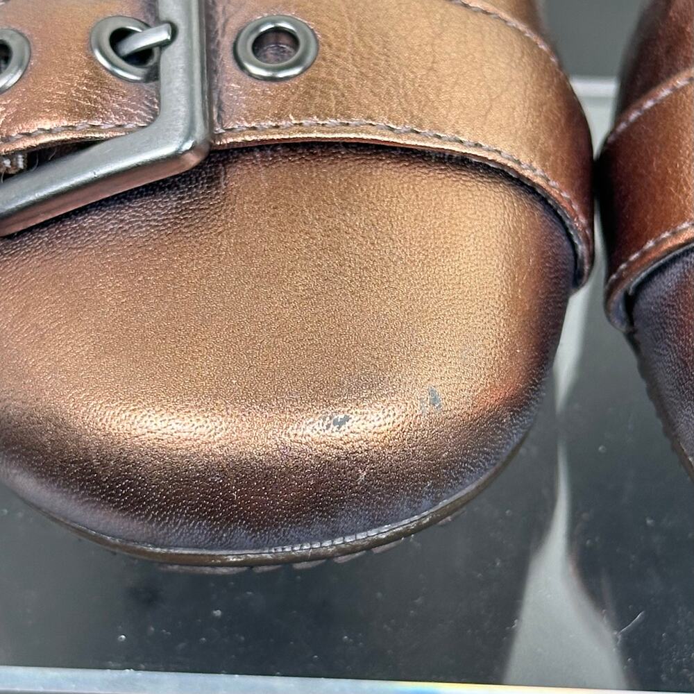 ECCO Women Metallic Bronze Leather Buckle Ballet Flats Size 7.5 EU 38 - Picture 10 of 12